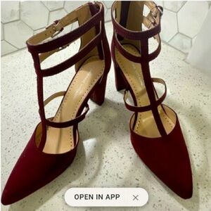 Adrienne Vittadini Suede WINE Nocera Cage Heels size 8M

BRAND NEW NEVER WORN